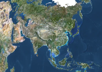 Azië, Ware Kleur Satellietbeeld